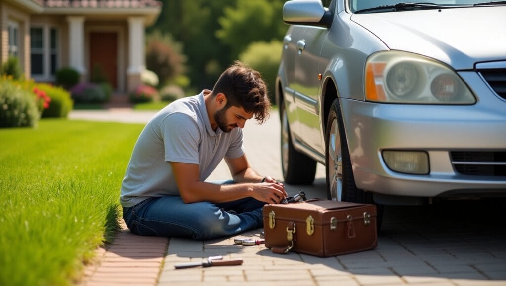 fix car in garage